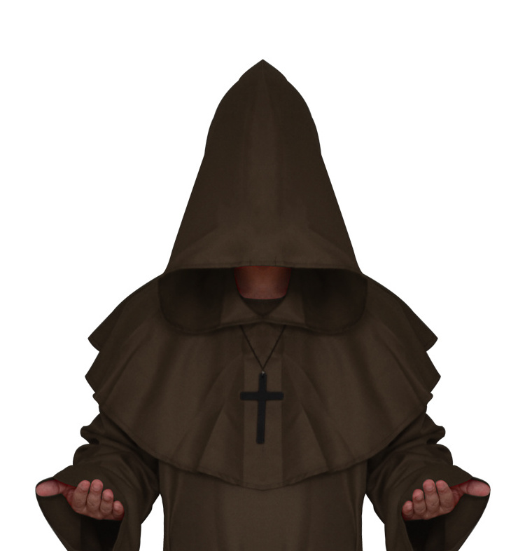 Halloween Monk Clothes Men Sweatshirt Priest Pastor Costume