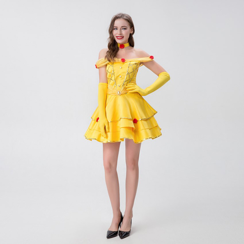 Halloween Costume Fairy Tale Belle Princess Dress Snow White Princess Costume