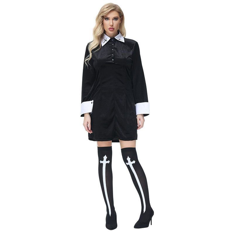 Nun Missionary Costume Easter Cosplay Jesus Halloween Nun Madonna Costume Stage Costume