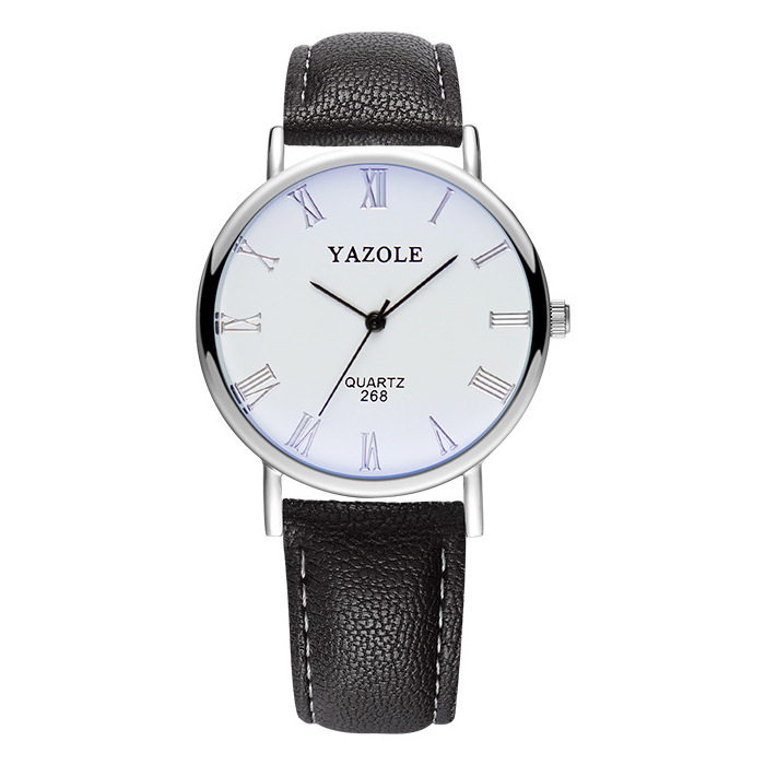 Yazole 268 big size fashion business men's watch waterproof belt customization watches for couple