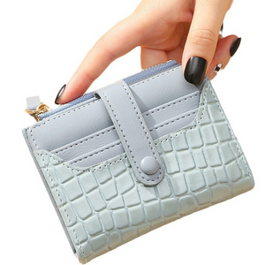 2023 New Vintage Crocodile Pattern Women's Wallet Korean Style Short Simple Card Holder Elegant Multi-card Coin Pouch