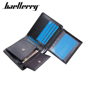 In Stock Baellery Short Vintage Multi-card Men's Fashion Open Horizontal Coin Pocket Wallet