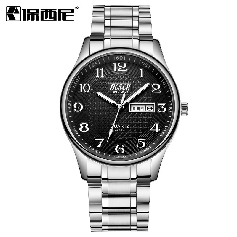 Bosck 5682 calendar men wrist waterproof luminous fashion quartz lighter custom logo watch