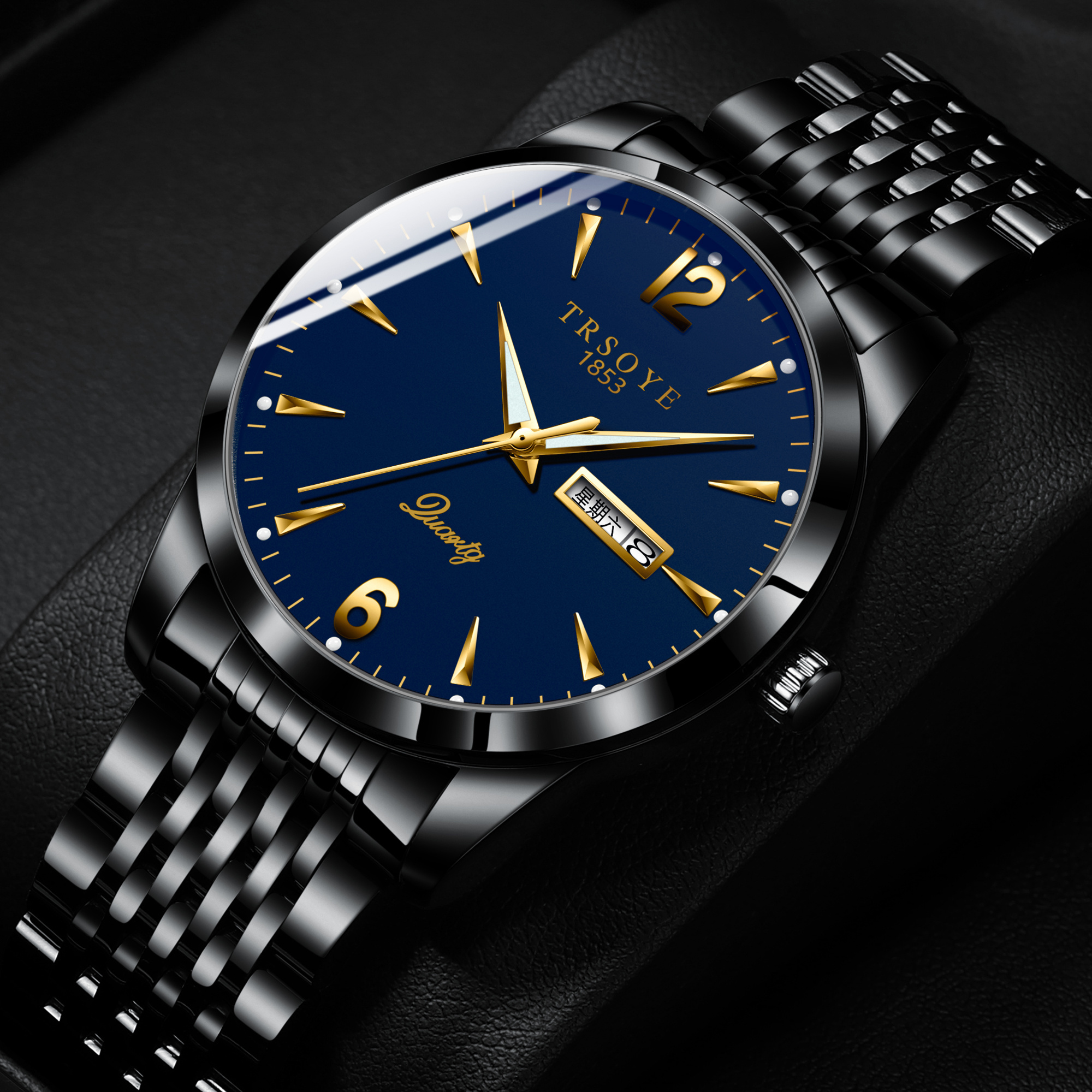 Fashion TRSOYE Top Brand OEM Men Watch Luxury Wrist Quartz Luminous Hands Steel Montre Homme TRS068