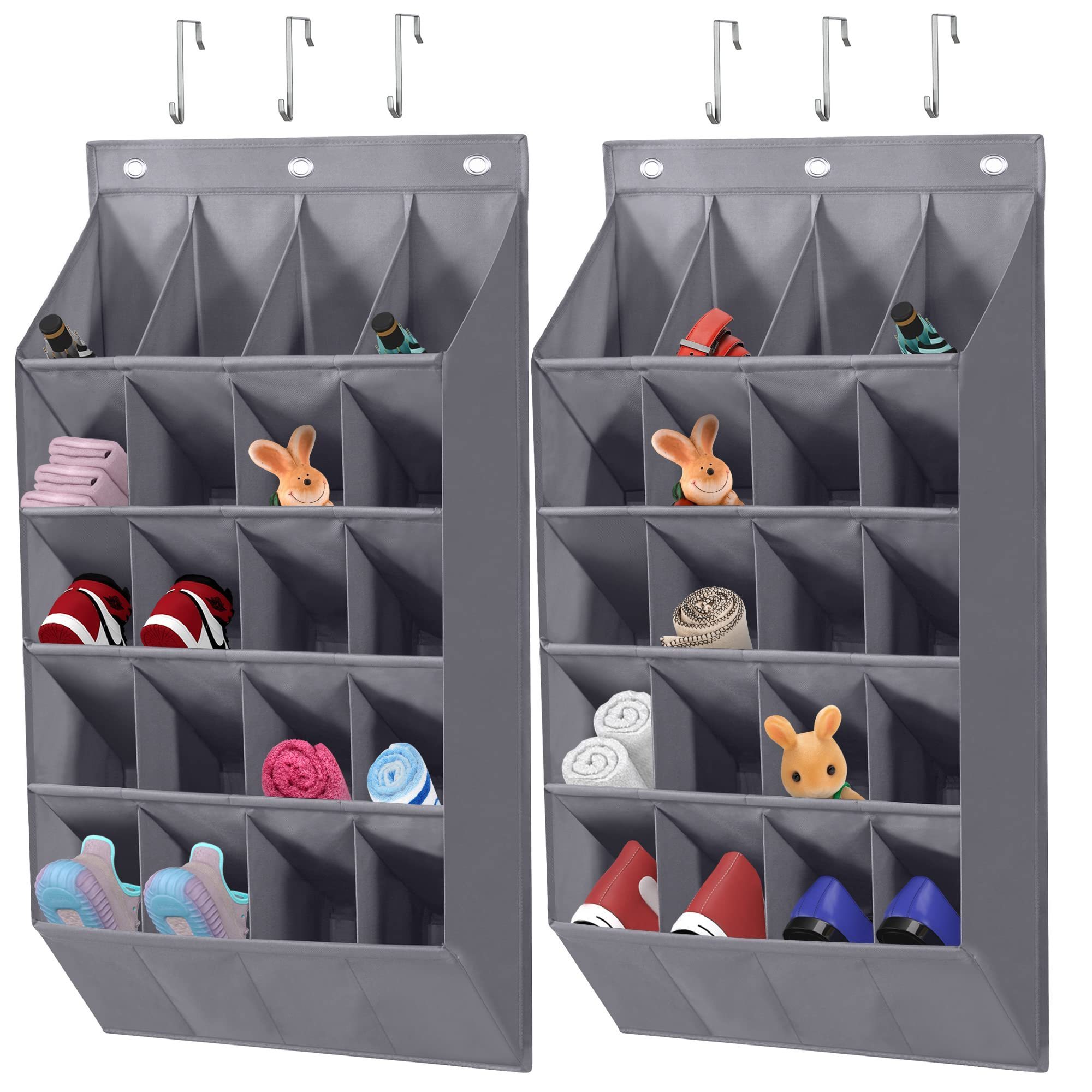 Over the Door Shoe Organizer Hanging Large Pockets Rack Organizer for Closet and Dorm Narrow Door Shoe Storage