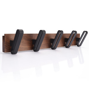 Coat Rack Wall Mount Walnut Coat Hooks for Hanging Backpacks Hats owels Bags Decorative Entryway Bathroom Bedroom