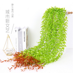 Simulation Plant Willow Leaf Rattan Wedding Ceiling Wall Hanging Plastic Green Leaf Rattan Hanging Christmas Decoration