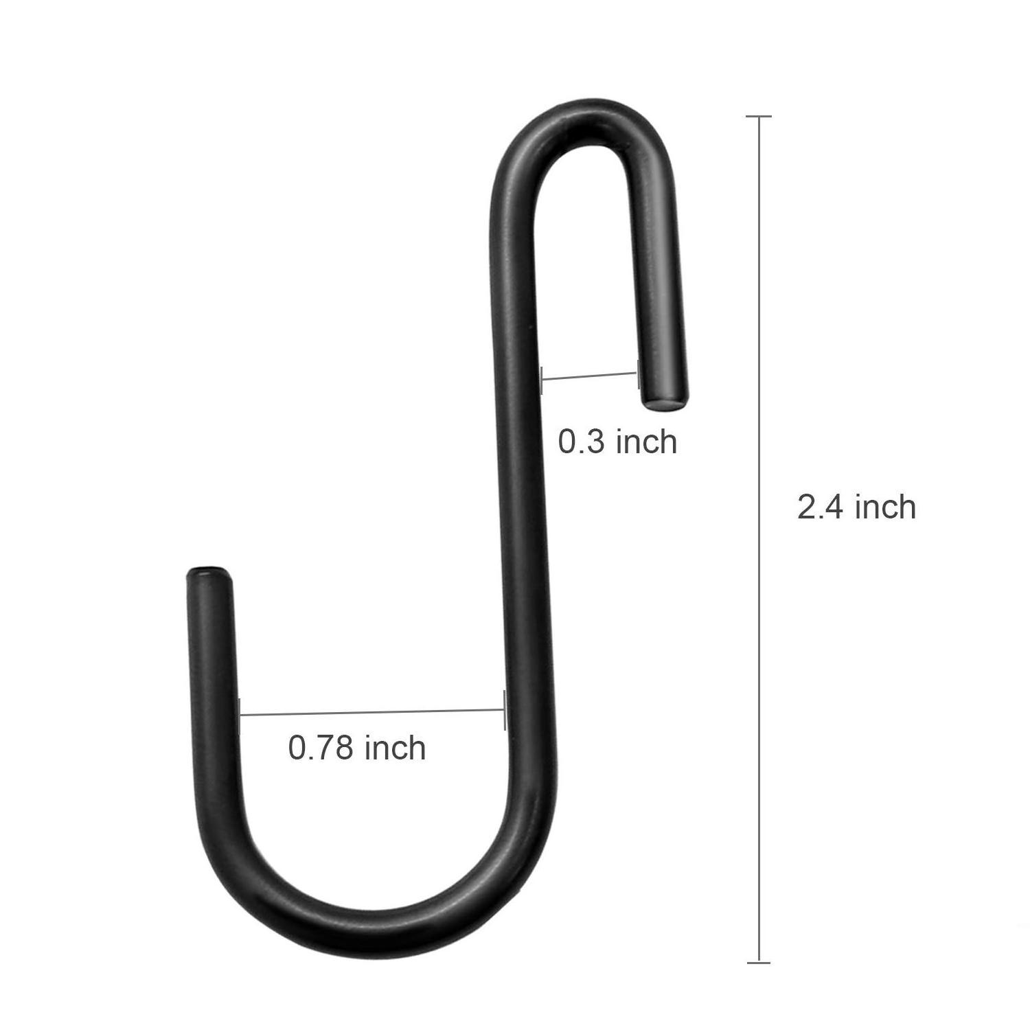 Heavy Duty S Hooks Black S Shaped Hooks Hanging Hangers Pan Pot Holder Rack Hooks for Kitchenware Spoons Pans Pots Utensils