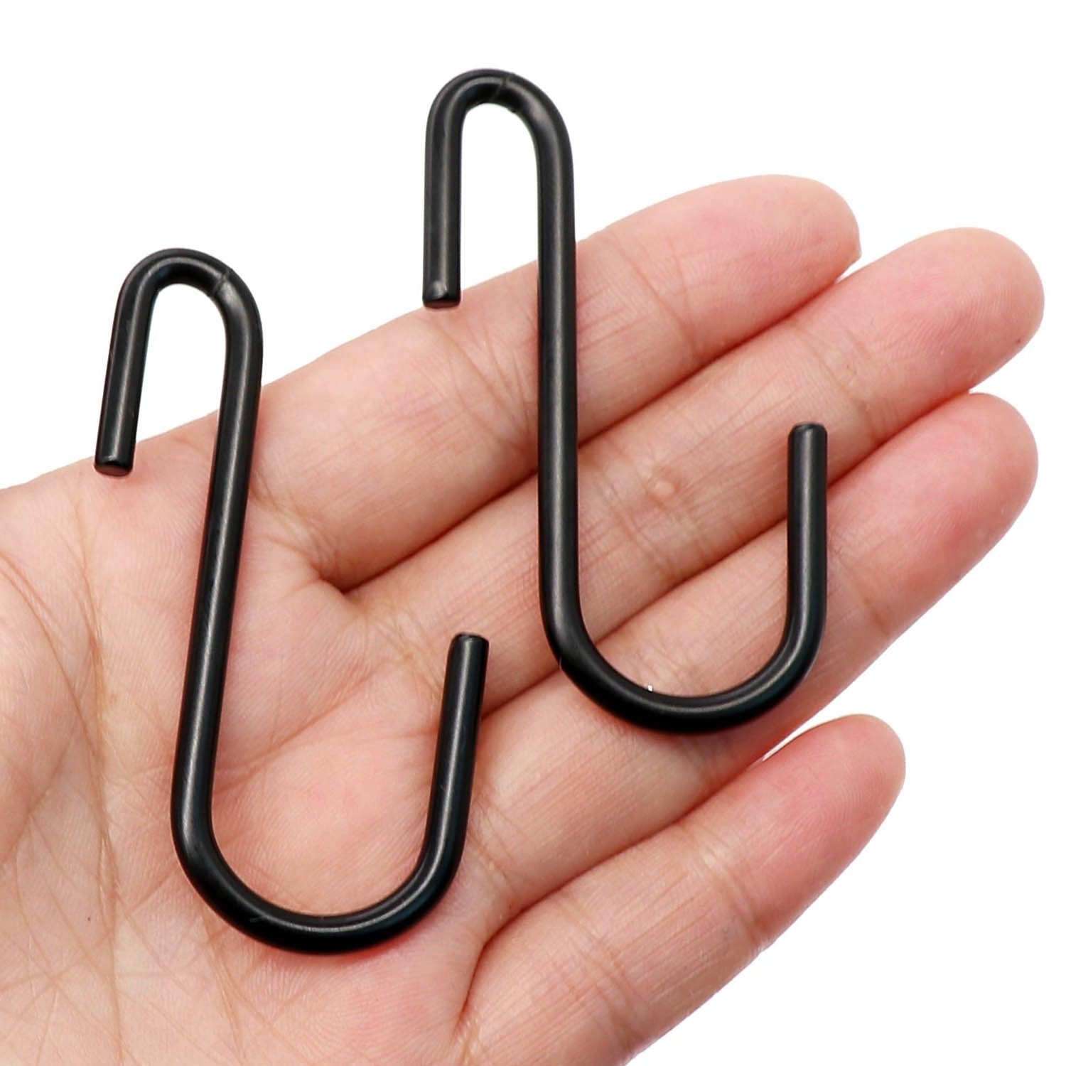 Heavy Duty S Hooks Black S Shaped Hooks Hanging Hangers Pan Pot Holder Rack Hooks for Kitchenware Spoons Pans Pots Utensils