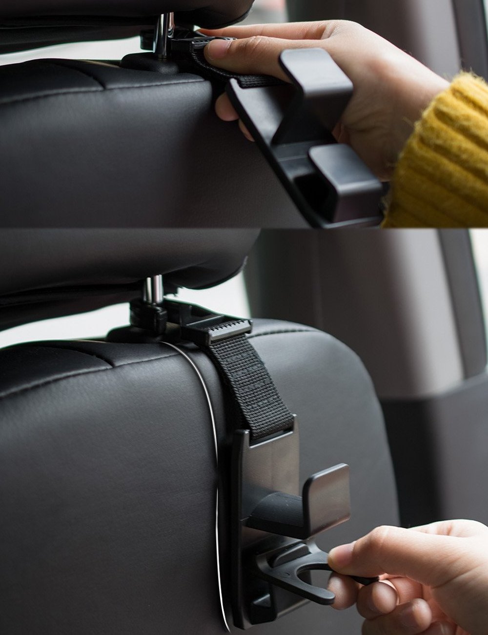 Magic Headrest Hooks for Car, Purse Hanger Headrest Hook Holder for Car Seat Organizer Behind Over the Seat Hook Hang Purse