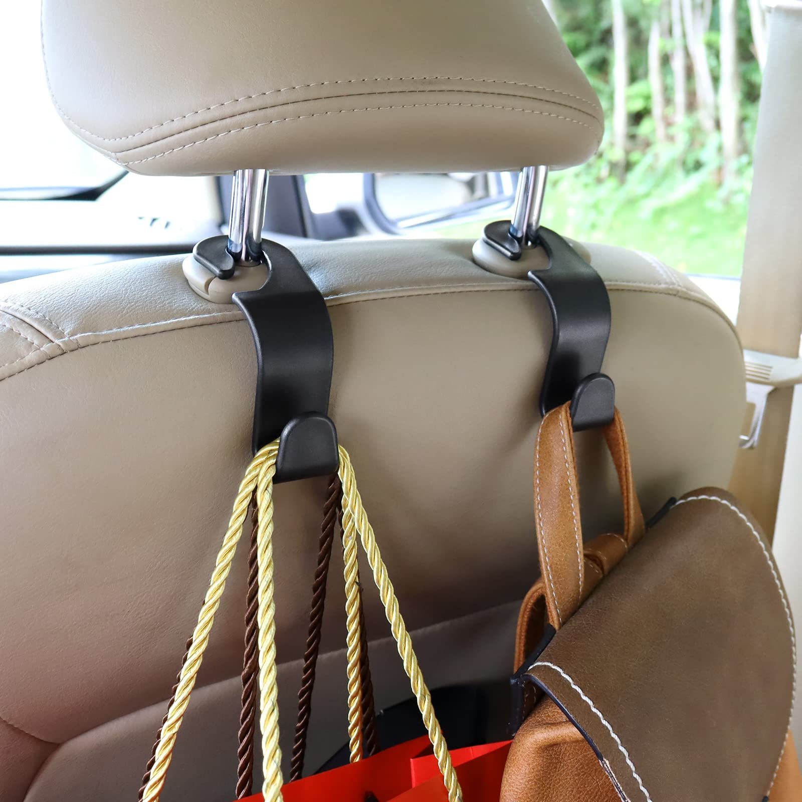 Purse Hook for Car Headrest Hooks and Small Sticky Hook for Car Storage Organizer Universal Tote Bag Wallet Jacket