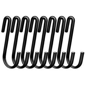 Heavy Duty S Hooks Black S Shaped Hooks Hanging Hangers Pan Pot Holder Rack Hooks for Kitchenware Spoons Pans Pots Utensils