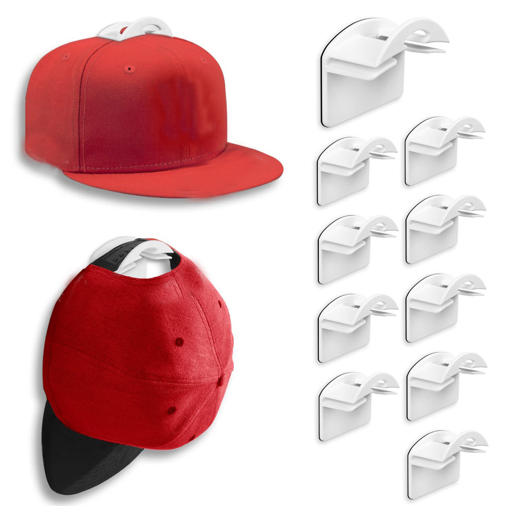 Adhesive Hat Hooks No Drilling Baseball Hats Hangers Rack Door Closet Entryway Wall Hanging Organizer For Hats Scarf