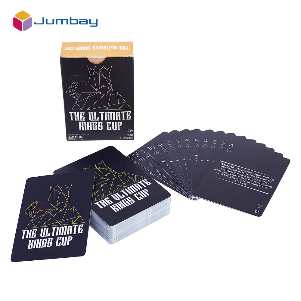 Custom Promotion Black Plastic Poker Card UV Printing Waterproof Magic Playing Card