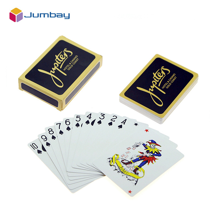 Personalized customization Professional gold edged fancy hotel poker playing cards for entertainment