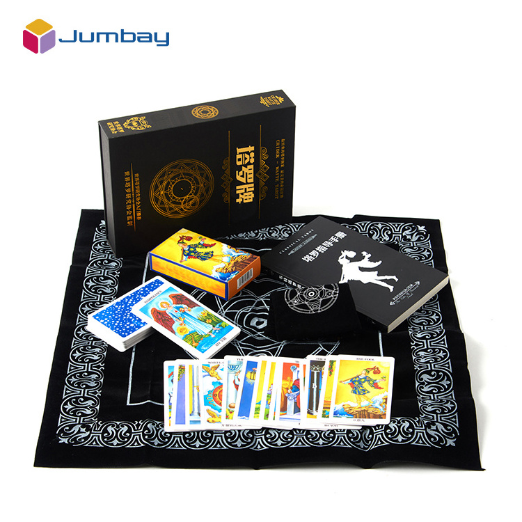 Wholesale Custom Printing Paper Or 100% Plastic High Quality Mini Deck Tarot Oracle Cards with printed book