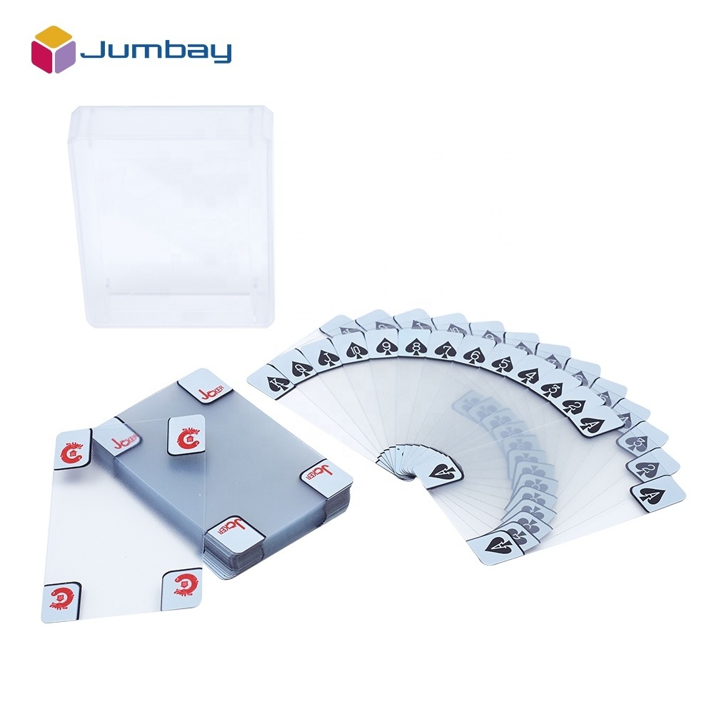 Custom Pvc Clear Playing Cards OEM 100% Plastic Waterproof Crystal Transparent Poker Cards Game