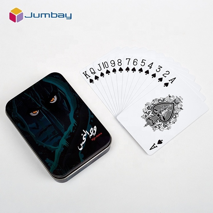 Professional personal customization Brand Play Card Deck Advertising Poker Paper Custom Printing Playing Cards With Metal Box