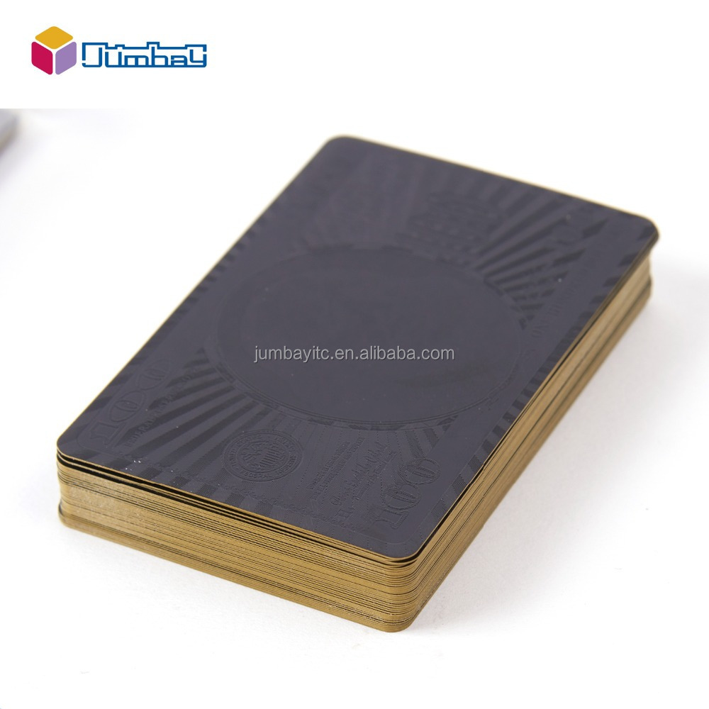 Professional personal customization 24k gold plated playing card for fun poker card with gold color side