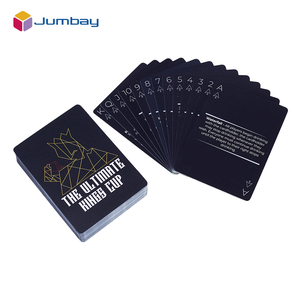 Custom Promotion Black Plastic Poker Card UV Printing Waterproof Magic Playing Card