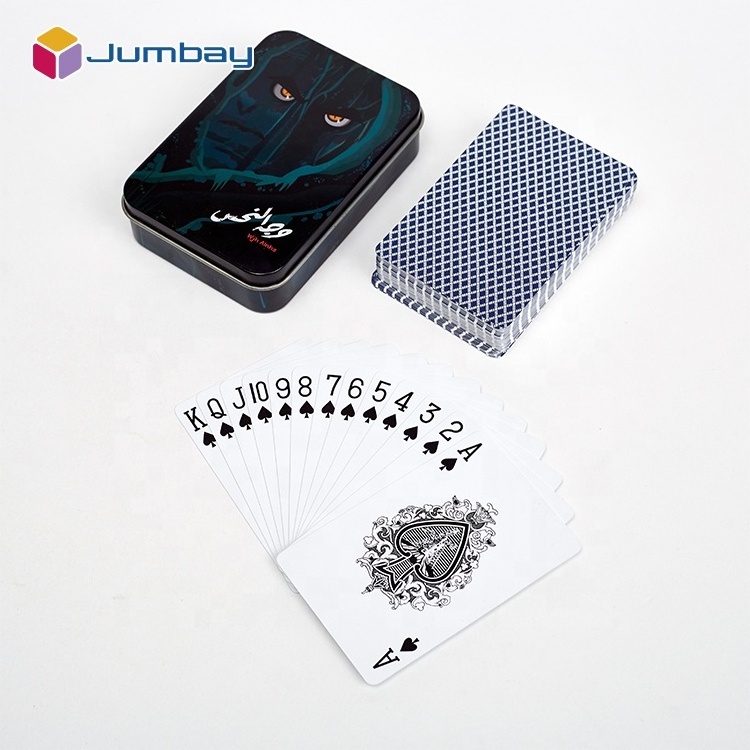 Professional personal customization Brand Play Card Deck Advertising Poker Paper Custom Printing Playing Cards With Metal Box