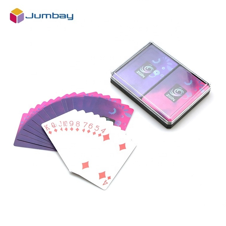 Hot seller double deck zain playing cards custom 100% plastic playing cards custom printed