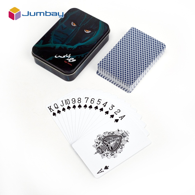 Custom OEM 2 Deck Shape Vintage Pattern Gift Front And Back Both Sides Printed  PVC Playing Cards