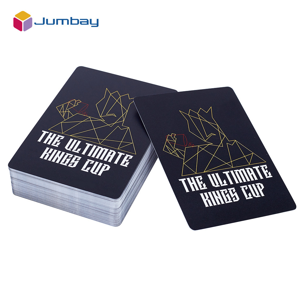 Custom Promotion Black Plastic Poker Card UV Printing Waterproof Magic Playing Card