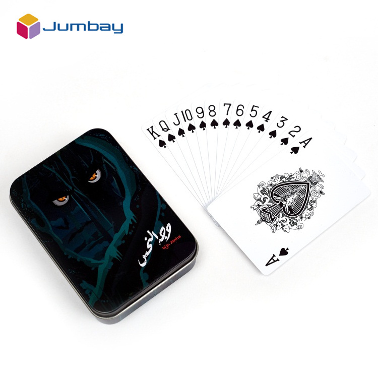 Custom OEM 2 Deck Shape Vintage Pattern Gift Front And Back Both Sides Printed  PVC Playing Cards