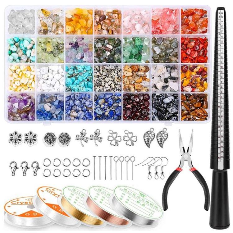 28 Color Irregular Crystal Chips Beads for Jewelry Making Nature Gemstones Beads Kit