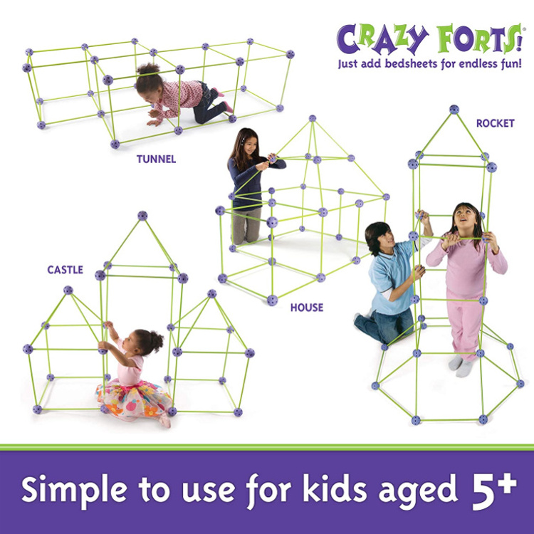 DIY Build Your Own Den Tent Crazy Kids Fort Building Kit