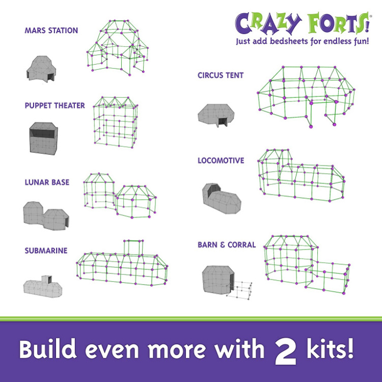 DIY Build Your Own Den Tent Crazy Kids Fort Building Kit