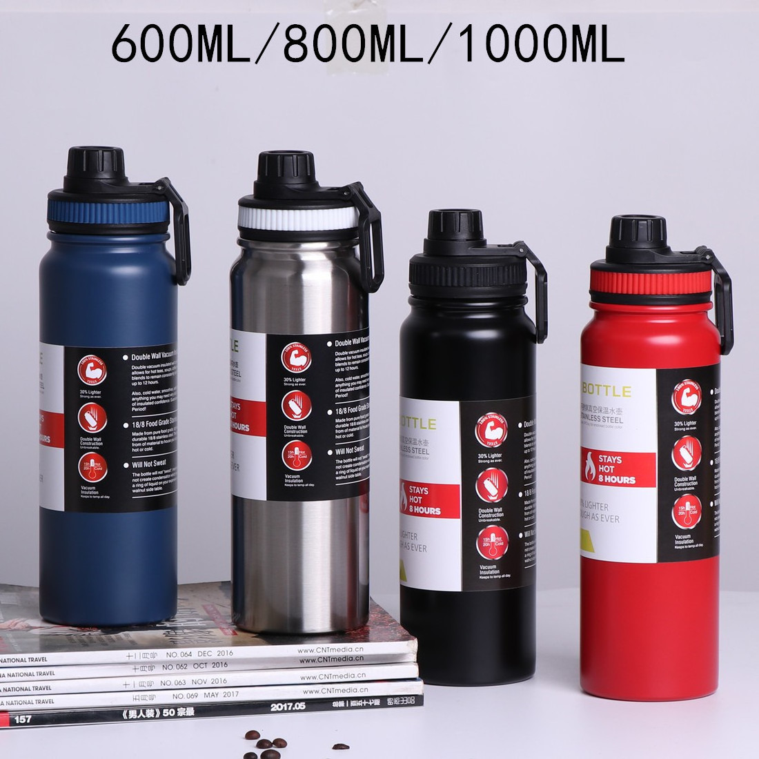 Large Capacity 20oz 27oz 32ozStainless Steel Thermos Portable Vacuum Flask Insulated Tumbler with  Thermo Bottle