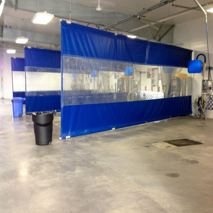 8 ft Ht, 6 ft Wd, Blue, 1 Panels, 18 oz PVC Coated Polyester with Clear PVC Window