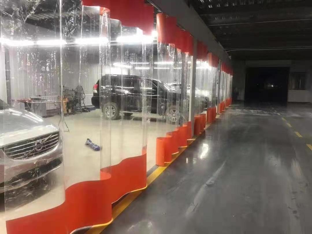 Plastic, PVC Car Washing Bay Area Curtain for Industrial