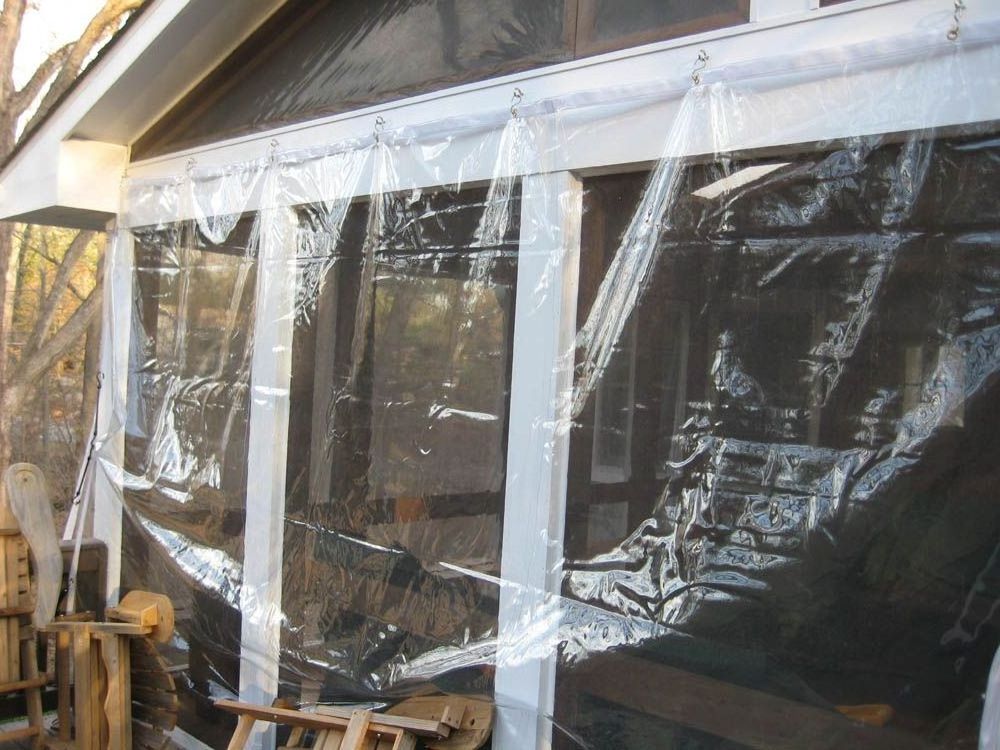 PVC Clear Tarp Curtain Outdoor Partition Curtain with Eyelets for Pergola Garage Barbecue