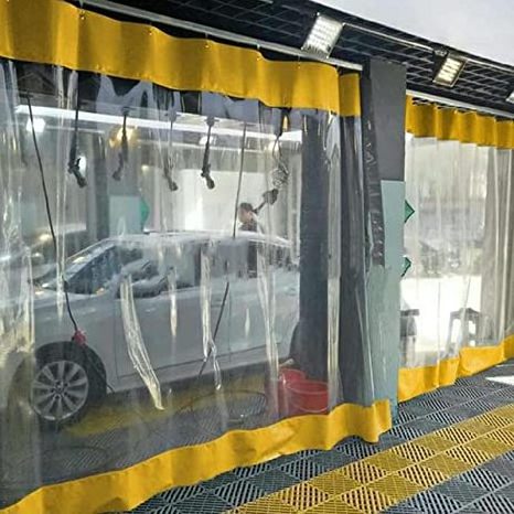 Plastic, PVC Car Washing Bay Area Curtain for Industrial