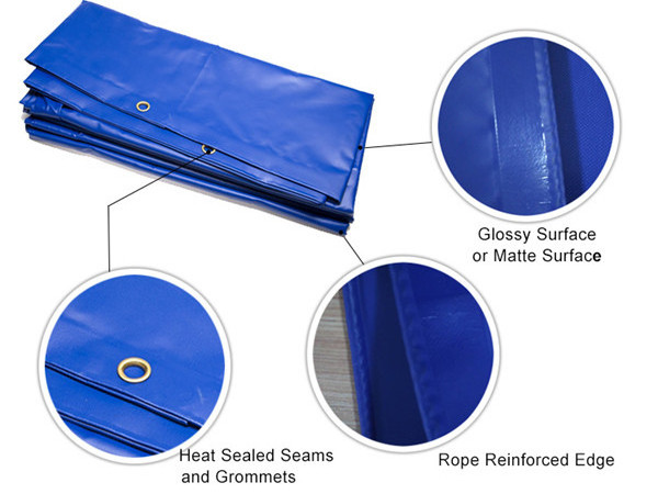 Commercial Multi Purpose Waterproof PVC Tarp Cover Customized color thickness PVC waterproof fabric Heavy Duty  PVC Tarpaulin