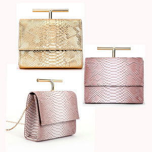 New design women party bag artificial leather python animal skin evening bags ladies purse fashion mini bag