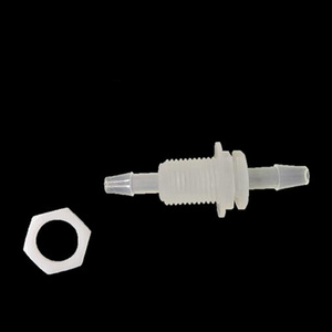 Wholesale Price Polypropylene (PP) Equal Head Bulkhead Fitting Panel Mount Connector Connects Hose Food Plastic Pipe Barbed"