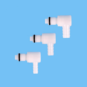 LMD230 Medical CPC Type Plastic Connectors Valved Elbow Quick Disconnect Couplings to Barbed Fittings