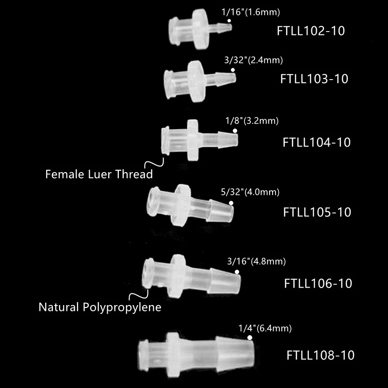 Factory Direct Plastic Hose Barb Pipe Fittings  Female to Male Luer Lock Connector