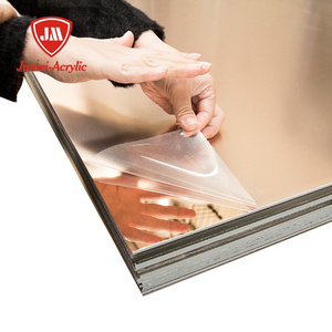 Jumei 3mm Thick 4x8ft PMMA Color Mirror Acrilico Board Exporter Manufacturer Silver Gold Rose Mirror Acrylic Sheet