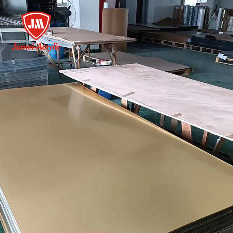 Factory direct 3 mm rose gold mirror Acrylic sheets with painting back or adhesive back 1220*2440mm for exporting