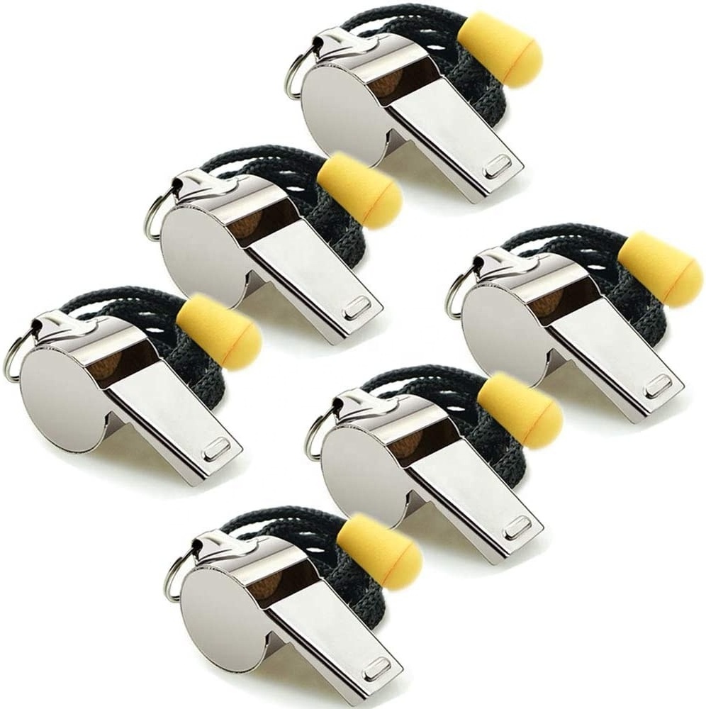 Stainless Steel Whistles with Lanyard Sports Whistles for Coaches Referees Soccer Basketballs Volleyballs Match