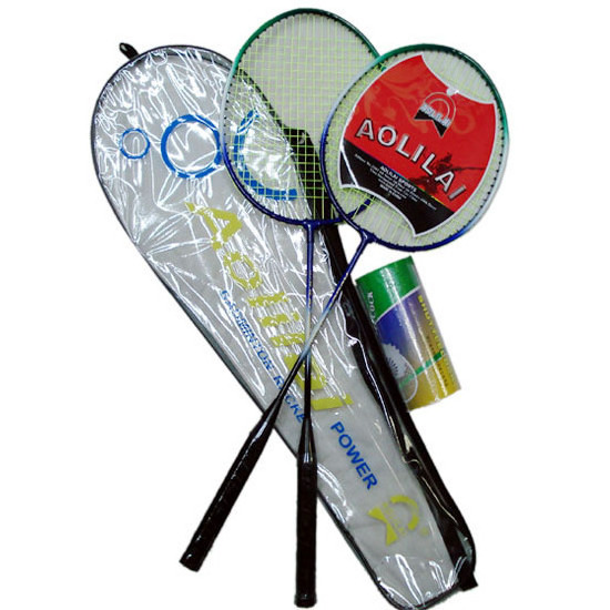 Wholesale iron badminton 2 racquet racket customized brand for training