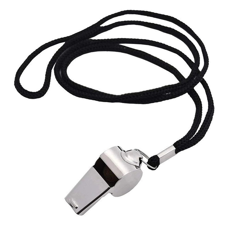 Stainless Steel Sports Metal Whistles with Lanyard, Loud Crisp Sound Whistles Great for Coaches, Referees