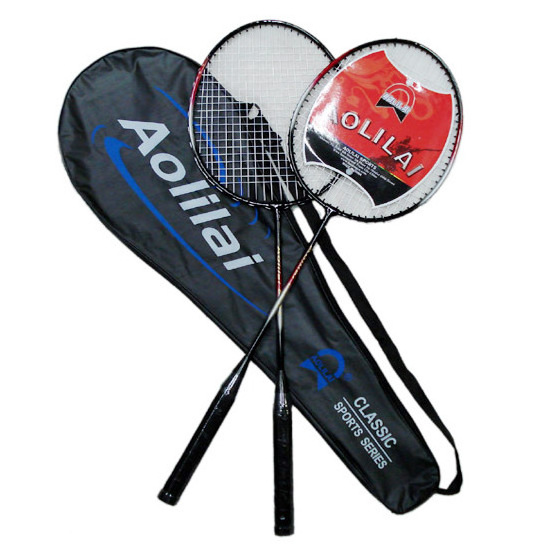 Wholesale iron badminton 2 racquet racket customized brand for training