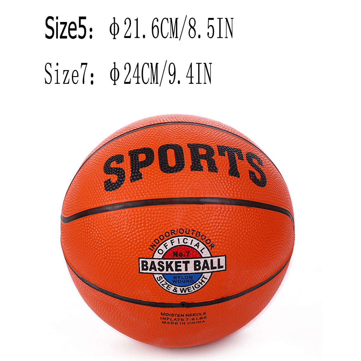 Factory Wholesale Cheap Price Basketball Size 7 Rubber Basketball for Promotion and Daily Use