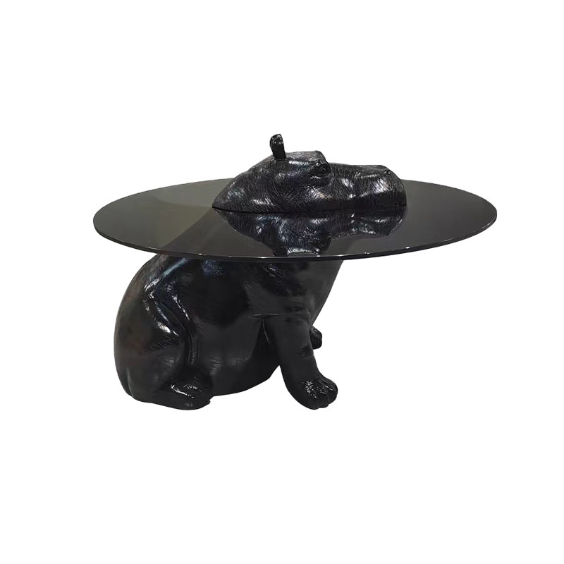 Modern minimalist living room home furniture tempered glass coffee table Hippo tea table